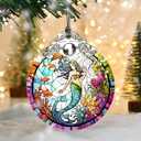 Mermaid Stained Glass Ornament - Christmas Tree Decor, Mermaid Gifts & Holiday Xmas Gifts Ideas