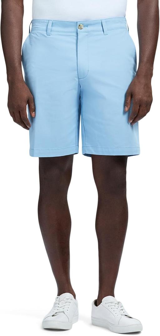 IZOD Men's Saltwater 9.5" Flat Front Chino Short, Solid Legion Blue, 32 IZOD Men's Saltwater 9.5" Flat Front Chino Short, Solid Legion Blue, 32