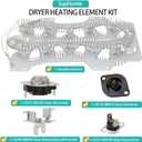 Dryer Heating Element Kit Fit for Samsung DVE50M7450P/A3 DVE50R5200W/A3 DVE50R5400V/A3 DVE50M7450W/A3 DV409AEW/XAA DV40J3000EW/A2 DVE45R6100V/A3 DV484ETHAWR/A1 DV484ETHASU/A1