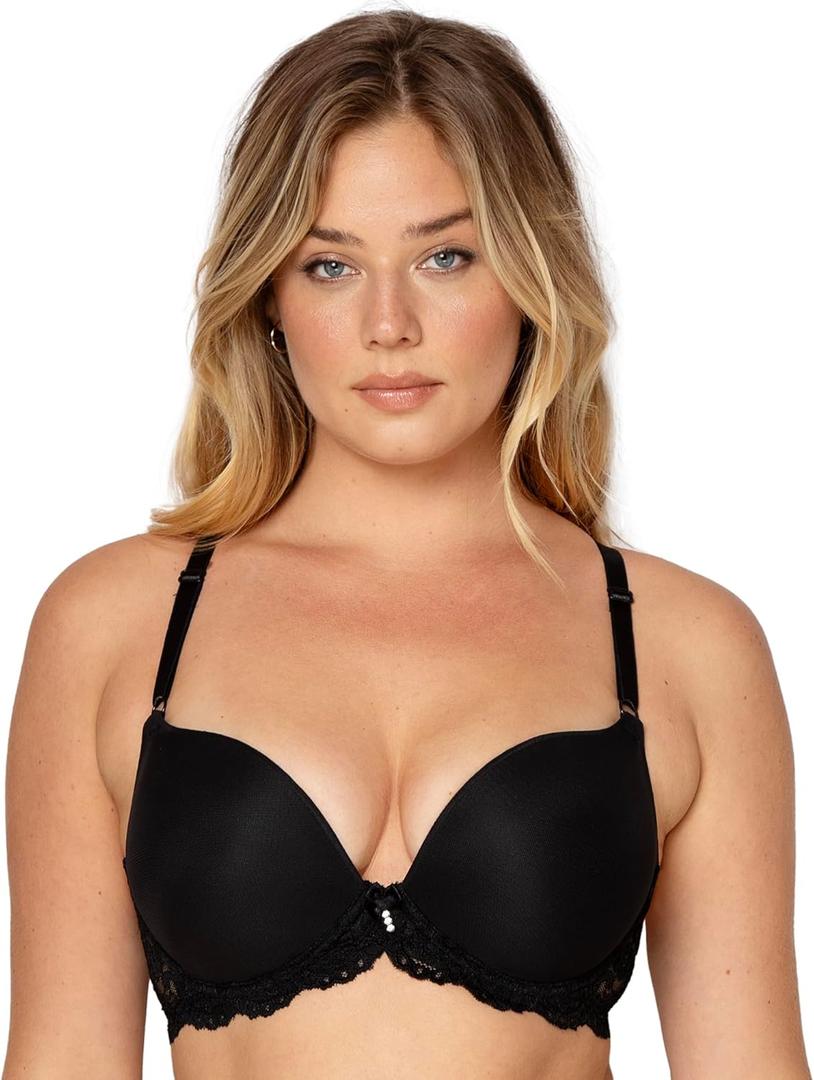 Smart & Sexy Women's Signature Lace Push-up Bra - Perfect for Seeking Effortless Style and Comfort (36B, Black Hue (Mesh))