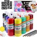 Colorful 14 Colors Permanent Fabric Paint for Furniture, 16.65 oz (500 ml) Fabric Paint for Clothes, Soft Rich Pigment Non-Toxic Textile Paint for Fabric DIY Crafts T-shirts Shoes Jeans for Adult