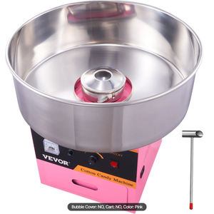VEVOR Electric Cotton Candy Machine, 1000W Candy Floss Maker, Commercial Cotton Candy Machine with Stainless Steel Bowl, Sugar Scoop, and Drawer, Perfect for Home Kids Birthday, Family Party Pink