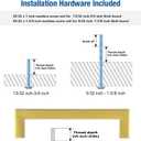 JOY DECOR 4 Pack Cabinet Handles, Gold Cabinet Pulls, 5 Inch Kitchen Closet Handles Square Drawer Pulls Stainless Steel Drawer Hardware, 128mm Hole Centers