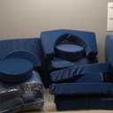 Kids Couch Play Couch Large, Miss Fabric Modular Foam Floor Sofa Soft Play Equipment, Convertible Sofa Bed and Playhouse (Navy)