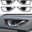 INTGET Inner Door Handle Bowl Panel Cover for 2024 2025 Subaru Crosstrek/Subaru Impreza Accessories Carbon Fiber Car Interior 4-Door Handle Protector for 2024 Crosstrek(4PCS-Inner Door Handle Cover)