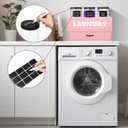 Geelin 4 Pack Laundry Pods Organizer & Dryer Sheet Holders, Laundry Room Organization Containers Dispenser, 3 Pcs 1.3 L Jars with Lids and Labels for Detergent Storage Supplies Decorations(Pink)