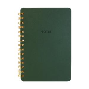 CAIYI STUDIO A5 Lined Spiral Journal Notebook, 160 Pages 100 GSM Thick Paper, 5.7 x 8.2 inches College Ruled Notebook, Double-Wire/Faux Leather Cover/Inner Pocket (Jasper)