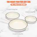 Nonstick Enameled Cast Iron Cookware - 3 enameled cast iron skillet 8-Inch, 9.5" Frying Pan & 11-Inch Large Cookware, Healthy Non Toxic Cooking Pan, PFOA PFAS PTFE Free, White