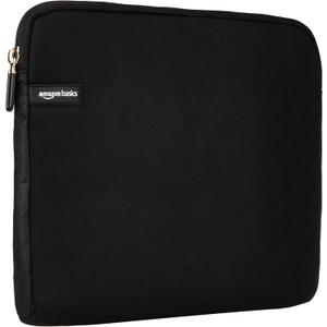 Amazon Basics 14 inch Laptop Sleeve, Protective Case with Zipper for MacBook Pro, MacBook Air, Surface, Dell, HP, Lenovo - Black
