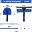 26FT High Window Washing Kit with Extension Pole, 2 in 1 Window Cleaning Squeegee Kit, Cobweb Duster with 5-20FT Telescoping Pole, High Reach Duster Kit for Outdoor, Indoor and Solar Panel Cleaning