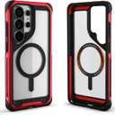 Ghostek Atomic Slim Samsung Galaxy S26 Ultra Case MagSafe Compatible, Magnetic Clear Heavy Duty Metal Cover Designed for 2026 S26Ultra (6.9") (Red)