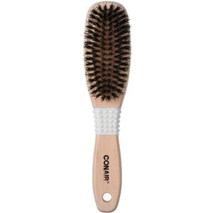 Conair Boar Bristle Hair Brush for Women, Natural Wood Handle Styling Brush for Sleek Slick Back Hair, Reduces Frizz, Adds Shine, Smooths & Detangles All Hair Types