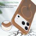 PinLiSheng Magnetic for iPhone 17 Pro Max Case with 1 Screen Protector [Mil-Grade Drop Protection] [Compatible with Magsafe] Shockproof Slim Translucent Matte Protective Phone Case, Brown