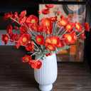 DUYONE Artificial Flowers 6 Stems Poppy Silk Bouquet,for Wedding, Home, Party Decoration,Table Centerpiece Arrangement(Dark Orange)