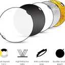 Selens 32 Inch (80cm) Reflector Photography, Collapsible Light Reflector with Carrying Case, 5 in 1 Handle Reflector for Photography Photo Studio Lighting -Translucent, Silver, Gold, White and Black