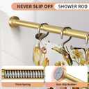 Gold Shower Curtain Rod 34-66 Inches(2.8-5.5ft) Never Rust Adjustable Shower Rod Spring Tension Non Slip No Drilling Shower Rods for Bathroom Garland Window