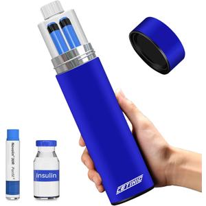 48H Insulin Pens Cooler Travel Case TSA Approved Diabetic Medicine Travel Cooler, Portable Insulin Medical Cooler - Bright Blue