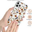 Ricin Relun Autumn Fall Leaves Moon Pumpkin Pattern Case for iPhone 15 Pro Max, Retro Halloween Funny Pumpkin Case for Girls Women Men, Unique Trendy TPU Bumper Cover