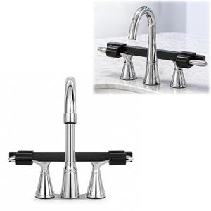 THOUSAND SUNNY Faucet Handle Lock for Child & Pet Safety, Faucet Lock for Two Handle Faucets Bathroom Kitchen Tool-Free Faucet Handle Lock