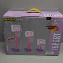 Toddler Pink Basketball Hoop for Age 1-3, Adjustable Kids Basketball Hoop with 3 Balls Indoor Outdoor Play Mini Poolside Basketball Goal Sport Toys Birthday Easter Gift for 1 2 3 4 Year Old Baby Girl