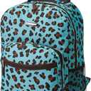 Rockland Double Handle Rolling Backpack, BLUELEOPARD, 17-Inch (One Size)
