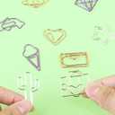 100 pcs Cute Paper Clips, BOSOIRSOU Metal Bookmark Folder Pin Memo Clamp Planner Clip for Pagination Organize Document Organizing Office Supplies School Student