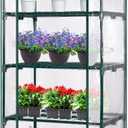 VIVOSUN Mini 4-Tier Greenhouse with Wheels, 27 x 19 x 63-Inch Reusable Portable Warm House with Clear PVC Cover and Shelf for Compact Garden and Small Backyards, with Wheels