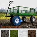 AAIN 600 lb Heavy-Duty Metal Garden Cart, Utility Wagon, 4 Cu. Ft.