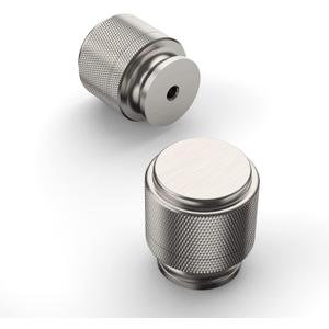 Amerdeco 10 Pack Brushed Satin Nickel Knurled Cabinet Knobs Kitchen Cabinet Pulls for Drawer Dresser, Cupboard and Wardrobe ZH0031