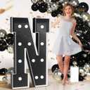 Marquee Letters Black Birthday Decorations: Large 4 Feet Tall Light Up Letters for Party Decor Baby Shower Big Foam Cardboard Letter N