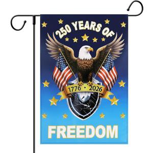 250 Years Anniversary Garden Flag,250th Anniversary USA Patriotic Waterproof Outside Banner Double-Sided with Eagle Design,4th of July & 1776-2026 Commemorative Yard Flag,12x18 Inch,Blue