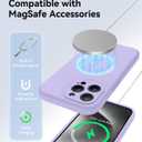 AOTESIER Magnetic for iPhone 15 Pro Max Case, [Compatible with Magsafe] [Food Grade Silicone] Upgraded Camera & Screen Protection Phone Case with [2 Screen Protectors], 6.7 inch, Cloud Mauve