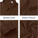 Button Down Shirts for Women Wrinkle Free Dress Shirt Classic Fit Long Sleeve Casual Business Blouse Work (Brown, M)
