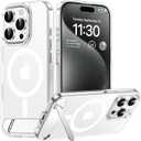 Temdan Magnetic Compatible with iPhone 15 Pro Case, [Built-in Invisible Kickstand][Compatible with MagSafe] [Military Grade Shockproof] Slim Thin Phone Case for iPhone 15 Pro 6.1"