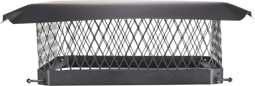 HY-C SC1818 Shelter Bolt On Single Flue Chimney Cover, Mesh Size 3/ 4", Fits Outside Existing Clay Flue Tile Dimensions 18" x 18", Black Galvanized Steel