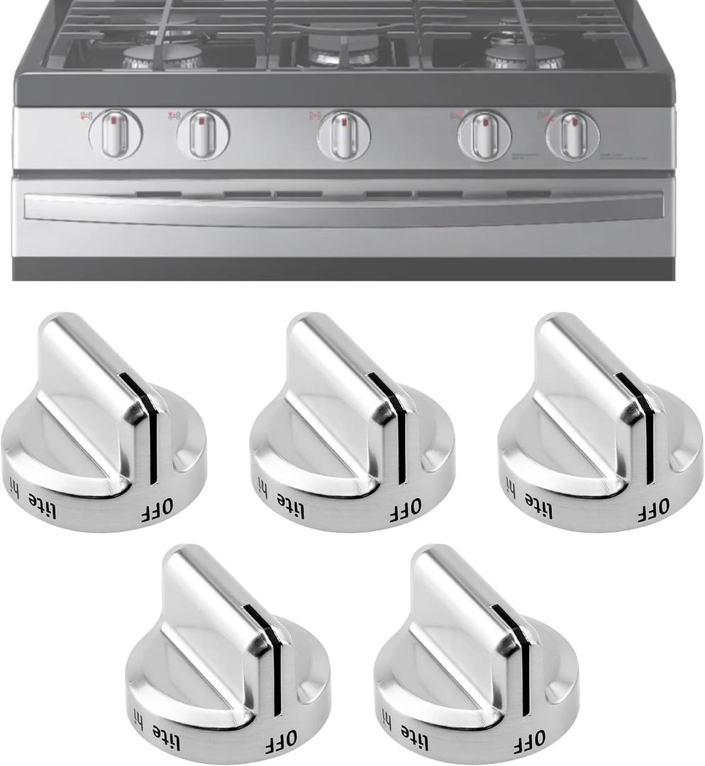 5304502763 Stove Knobs Replacement,Compatible with Frigidaire Gas Range Stove Oven,for Frigidaire gas stove knobs Replaces PS11724147 AP5984069 EAP11724147 4279473,Fits FGGF3035RFA FGGF3035RFC(5 Pack)