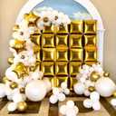 TONIFUL Square Foil Balloon Wall 30pcs Gold and Black Double Sided Mylar Square Balloon Garland Kit Balloons Background Arch for Graduation Anniversary Birthday New Years Decorations