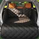 Zanch Heavy Duty SUV Cargo Liner for Dog, Cushioned Sides for Full Protection, Non-Slip Waterproof Cover for Dogs Hair Muddy Paws, Trunk Protector with 60/40 Split & Bumper Flap, M, Black