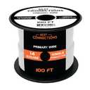 BEST CONNECTIONS Automotive Primary Wire - 100ft (Various Color Options) | Ideal for Trailer, Speaker, and Lighting Circuits | Durable Primary/Remote, Power/Ground Electrical Wiring (14 Gauge, White)