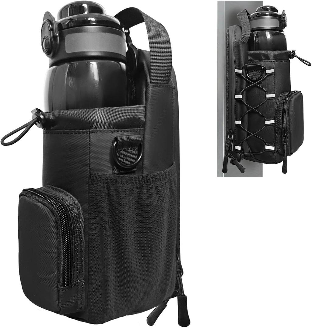 Magnetic Gym Bag for Men and Women, Magnetic Water Bottle Holder for Gym, Small Gym Bag, Gym Gifts for Women and Men (Black, <40 OZ)