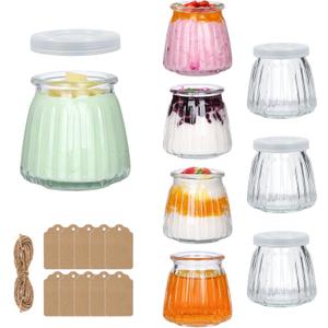 4 oz Clear Glass Mini Jars with Lids - Set of 8, Perfect for Yogurt, Jams, Honey and More