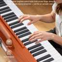 88 Key Digital Piano with Semi-Weighted Keys, Full Size Electric Keyboard for Beginners & Adults, Realistic Touch, Built-in Speakers, Sustain Pedal, Ideal for Home Practice & Learning, Brown