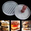Smashed Burger Press 100 Patty Paper Set, Stainless Steel Burger Smasher Tool, Round Non-Stick Meet Beef Veggie Hamburger Mold, Press Patty Maker, Smasher Cooking Gadgets for Kitchen BBQ Grilling