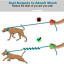 Triple 3 Way Dog Leash Extender Couple No Pull Tangle Free Elastic Trio Bungee Cord Stretchy Heavy Duty Nylon Lead for Small Puppy Pups Muti Dogs Walking Training