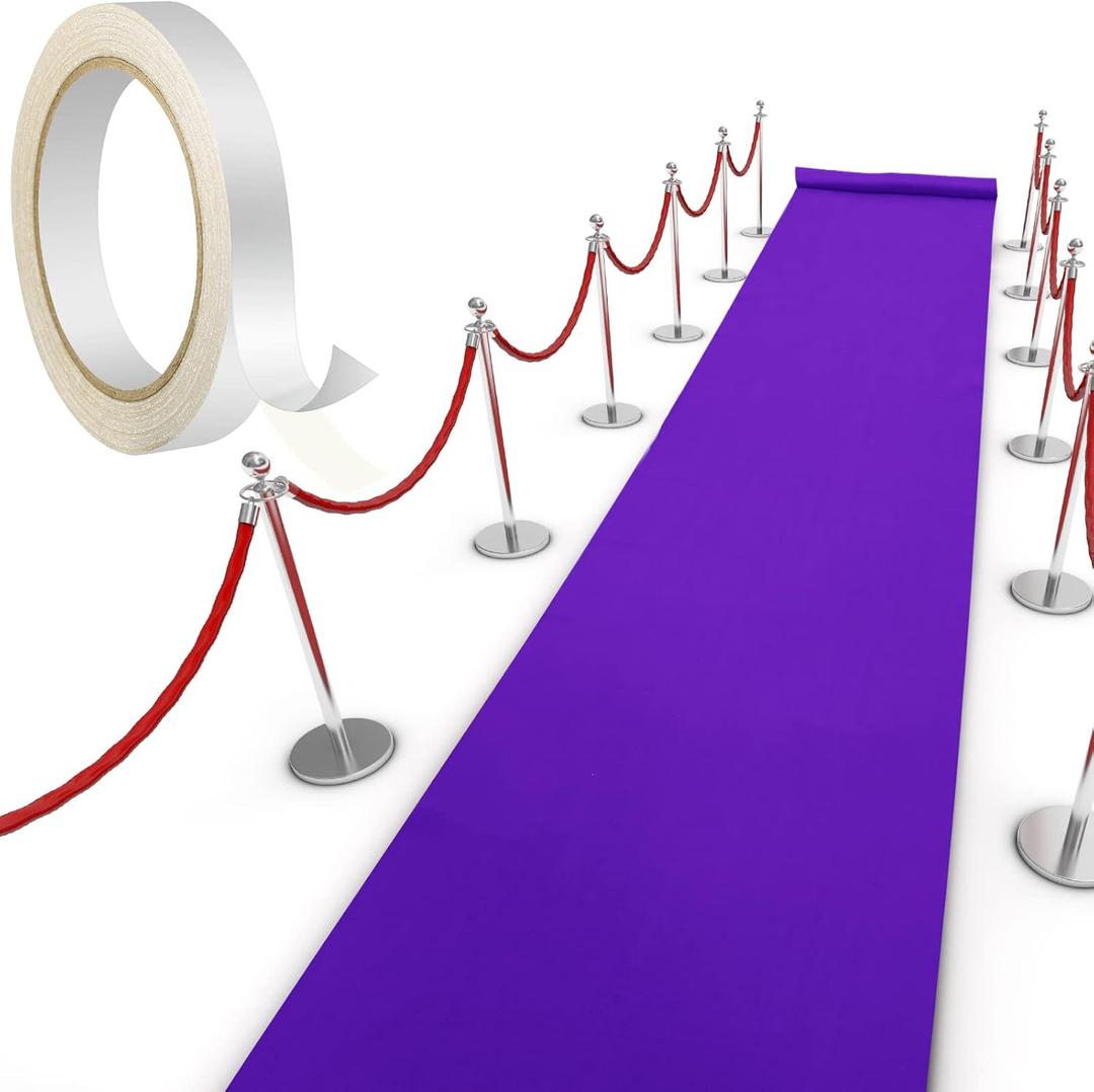 Shappy Purple Carpet Runner Rug for Party 55gsm Thickness with Carpet Tape Hallway Rug for Graduate Wedding Party Dance Floor Outdoor Accessories(2.6 x 16.4 Feet)