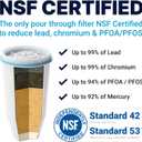 ZeroWater Official Replacement Filter - 5-Stage 0 TDS Water Filter Replacement IAPMO Certified to Reduce Lead, Chromium, and PFOA/PFOS 4-Pack