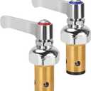 Hot and Cold Side Handle Stem Assembly, Brass Spindle Assembly Replacement Fit for All T&S Faucet Valve (Replace 002713-40 002714-40)