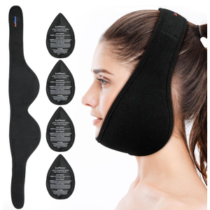 LotFancy Wisdom Teeth Ice Pack Head Wrap, Face Ice Pack for TMJ Jaw Toothache Pain Relief, with 4 Reusable Hot Cold Therapy Gel Packs, for Chin, Oral and Facial Surgery, for Kids, Teens, Petite Adults, Black 