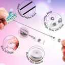 2 x Funny Book Lover Retractable Badge Reel, Pink Glitter Acrylic Badge Reel with Alligator Clip, Cute Bookish Gifts for Reader Writer Teacher Student