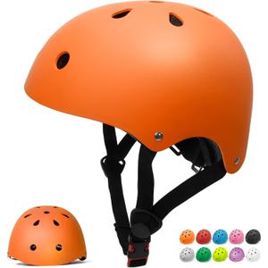 Glaf Toddler Helmet for 2-8 Years Kids Bike Helmets Baby Girls Boys Multi-Sport Adjustable Skateboard Bicycle Helmet Lightweight 4 Sizes for Toddlers (XS: 18.9-19.7 / 48cm-50cm, Orange)